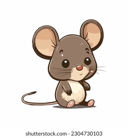 vector cute mouse cartoon style