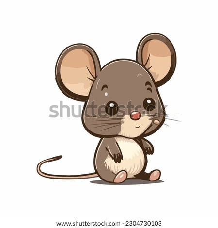vector cute mouse cartoon style