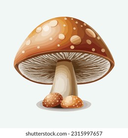 vector cute mushrooms cartoon style
