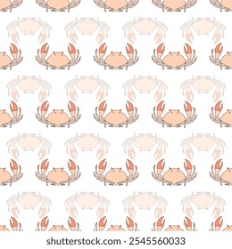 Vector Cute Nautical Animals Seamless Pattern for kids