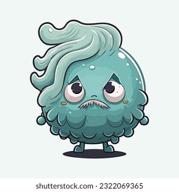 vector cute neptune cartoon style