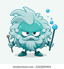 vector cute neptune cartoon style