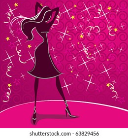 Vector cute New Year's Party