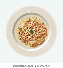 vector cute noodles cartoon style