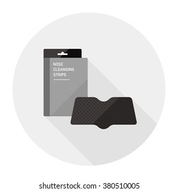 Vector lindo nariz tiras limpias, tiras claras / negro para los hombres / estilo plano, icono / gris sobre blanco