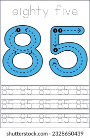  vector cute number 1- 100  tracing worksheets