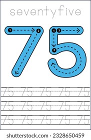  vector cute number 1- 100  tracing worksheets