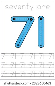  vector cute number 1- 100  tracing worksheets