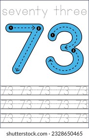  vector cute number 1- 100  tracing worksheets