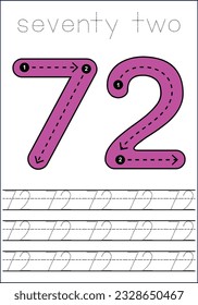  vector cute number 1- 100  tracing worksheets