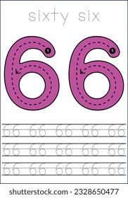  vector cute number 1- 100  tracing worksheets