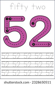  vector cute number 1- 100  tracing worksheets