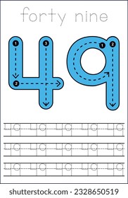  vector cute number 1- 100  tracing worksheets