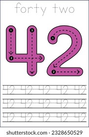  vector cute number 1- 100  tracing worksheets