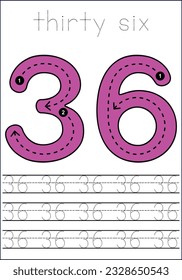  vector cute number 1- 100  tracing worksheets