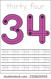  vector cute number 1- 100  tracing worksheets