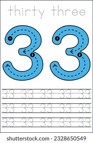  vector cute number 1- 100  tracing worksheets