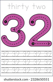  vector cute number 1- 100  tracing worksheets