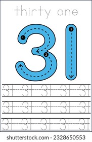  vector cute number 1- 100  tracing worksheets