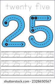  vector cute number 1- 100  tracing worksheets