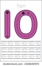  vector cute number 1- 100  tracing worksheets
