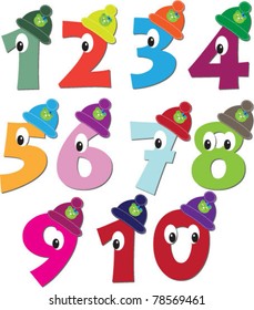 Vector Cute Numbers From 1 To 10