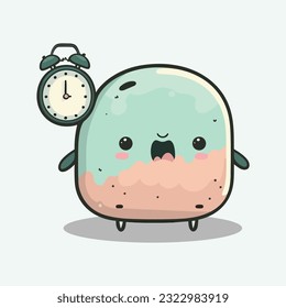 vector cute O'clock cartoon style