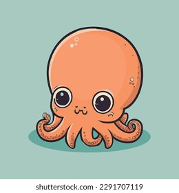 Mascota de dibujos animados de pulpo lindo vector