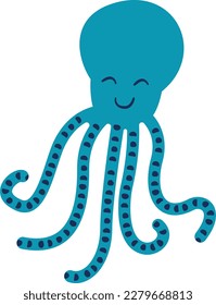 Vector cute octopus cartoon Ocean Animal