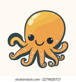 vector cute octopus cartoon style