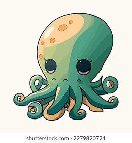 vector cute octopus cartoon style