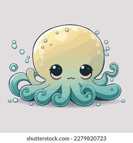estilo de dibujos animados de pulpo lindo vectorial