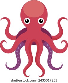 Vector lindo pulpo ilustración de estilo de dibujos animados