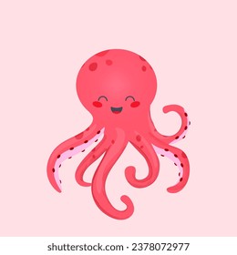 Vector lindo octopus ilustración aislado