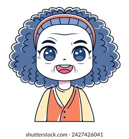Vector Cute Old Woman Avatar Grandmother Character Illustration Isolated