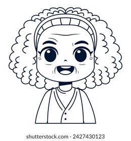 Ilustración del personaje de la abuela de Avatar de la anciana linda del vector aislado