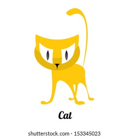vector cute orange cat