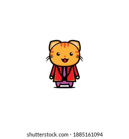 Vector cute orange cat design