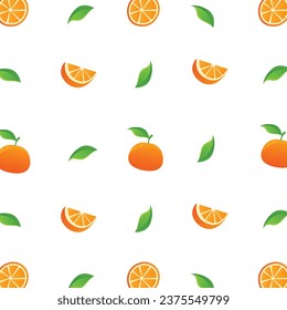 vector cute orange fruit pattern background