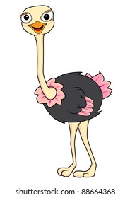 Vector of a Cute Ostrich
