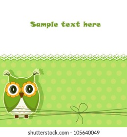 Vector cute owl card