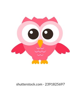 vector cute owl interested in something wildlife