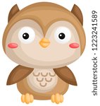 a vector of a cute owl looking at you