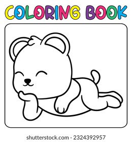 Vector cute panda bear for children's coloring page vector icon illustration