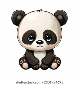 Vektorsüßer Panda-Cartoon-Stil