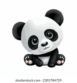 vector cute panda cartoon style