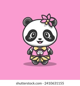 Vector cute Panda Character Heroes