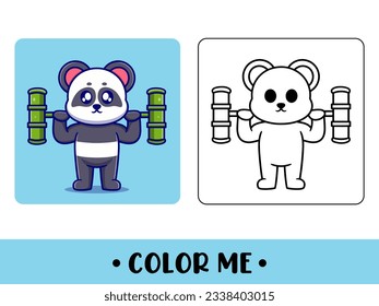 Vector cute panda for childrens coloring page vector icon illustration