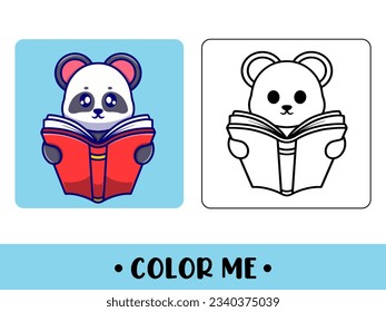 Vector cute panda for childrens coloring page vector icon illustration