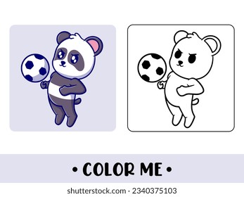 Vector cute panda for childrens coloring page vector icon illustration